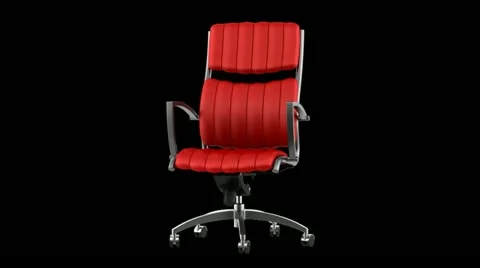 Modern red office chair loop rotate on black background Stock Footage 22098540