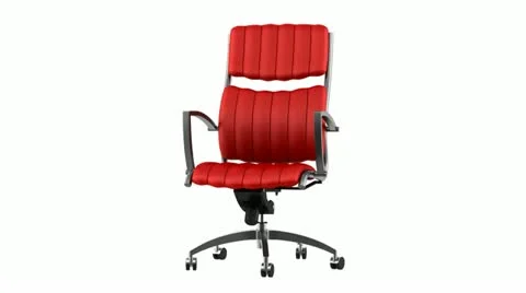 Modern red office chair loop rotate on white background Stock Footage 22098541