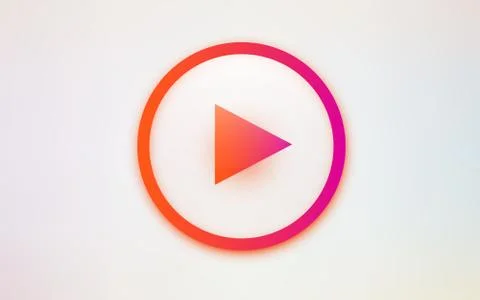 Modern red play button on white background. イラスト素材