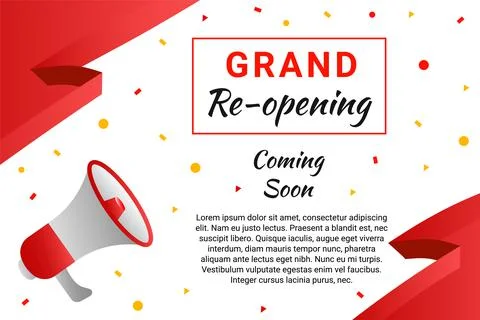 Modern red re-opening background Stock Illustration