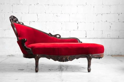Modern red sofa Stock Photos
