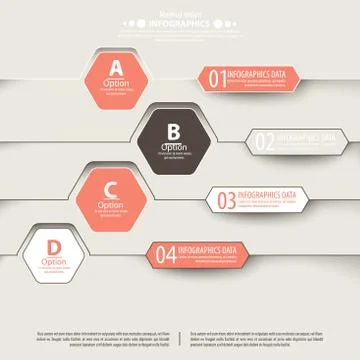 Modern red step info-graphics. Illustrazione stock