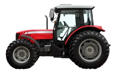 The modern red tractor Stock Photos