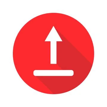 Modern red upload icon. Vector. Stock Illustration