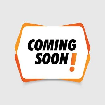 Modern red vector banner ribbon coming soon with megaphone. Web element. Stock Illustration