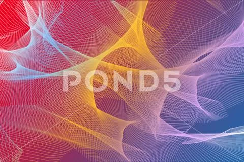 Modern Red Yellow Blue Purple Abstract Wave Artwork Modello PSD