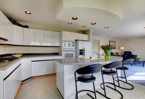 Modern refreshing kitchen interior Stock Photos