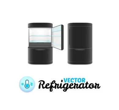 Modern refrigerator isolated on white background Stock Illustration