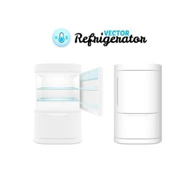 Modern refrigerator isolated on white background Stock Illustration