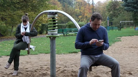 Modern relationship in a shadow of smartphones Video stock 45591624