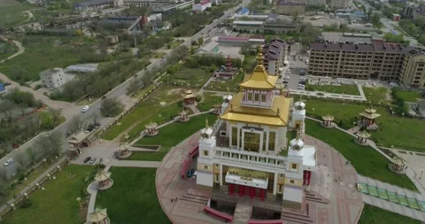 Modern religious temple for Buddhists Stock Footage 157308024