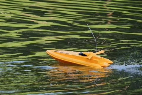 Modern remote controlled speedboat Foto stock