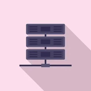 Modern remote server icon, flat style イラスト素材