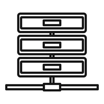 Modern remote server icon, outline style イラスト素材