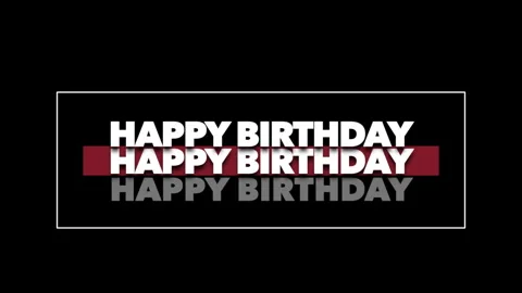 Modern repeat Happy Birthday text on black gradient Video stock 242403184