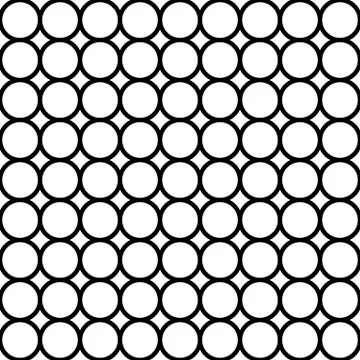 Modern repeating seamless pattern of repeat round shapes. Black and white cir Illustrazione stock