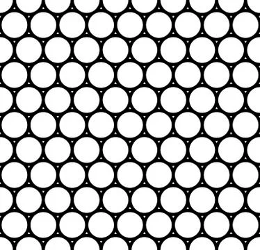 Modern repeating seamless pattern of repeat round shapes. Black and white cir Stock Illustration