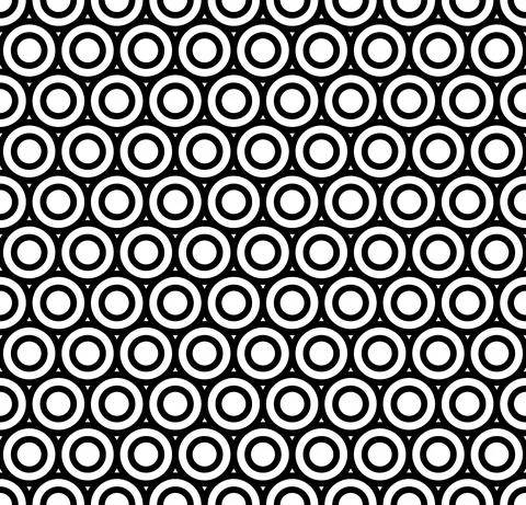 Modern repeating seamless pattern of repeat round shapes. Black and white circle Stockillustratie