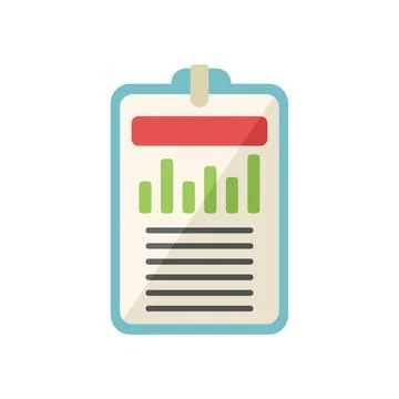 Modern report icon flat vector. File market Stock Illustration