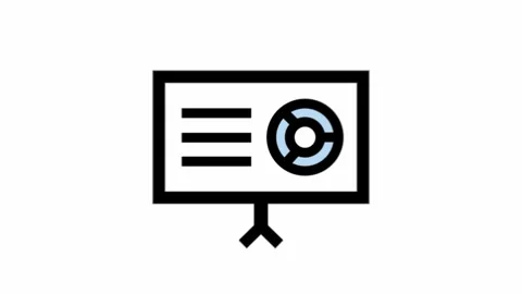 Modern research presentation animated icon - navigation motion design Stock Footage 296098332