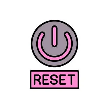 Modern Reset Interface Icon with Power Symbol and Pink-Grey Theme Ilustração Stock