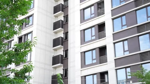 Modern Residential Apartment Building Complex Condo Stock Footage 335741958