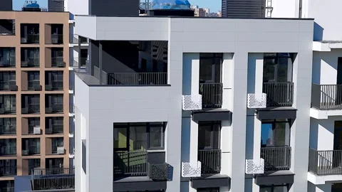 Modern residential building facade. Stock Footage 340896817