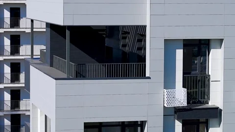 Modern residential building facade. Stock Footage 340897048