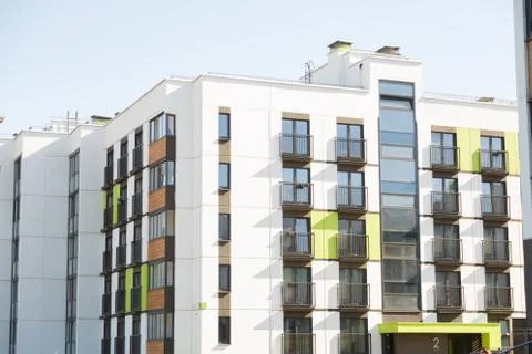 Modern residential building facade Stock Photos