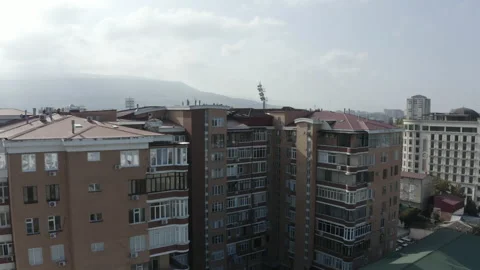 Modern residential complex block of flats brown building Stock Footage 144328437