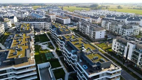 Modern residential complex new development Wroclaw Poland Stock Photos