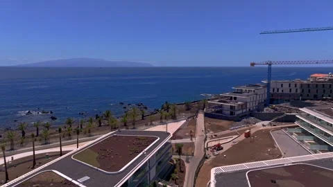 Modern residential complex seen from the air during construction, with Vídeo Stock 345010069