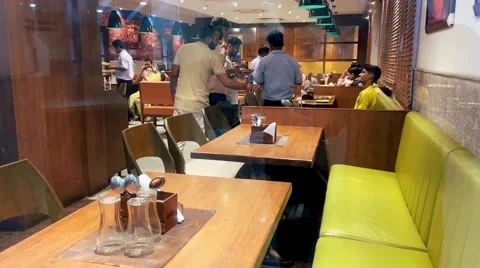 A modern restaurant with clean Stock Footage 285421766