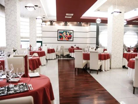Modern restaurant interior Stock Photos
