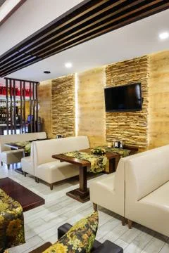 Modern restaurant interior Stock Photos