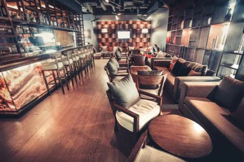 Modern restaurant interior Stock Photos