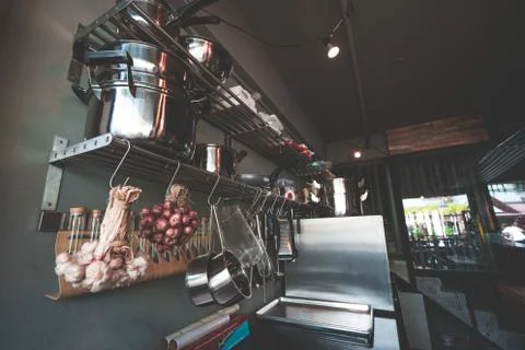 Modern Restaurant Kitchen Interior Stock Photos