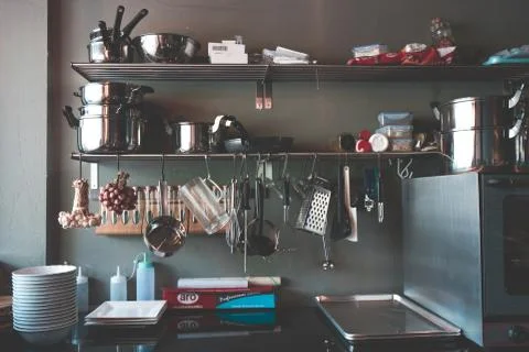 Modern Restaurant Kitchen Interior Stock Photos