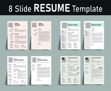 Modern Resume Bundle Template with CV and Cover Letter Design Stock Illustration