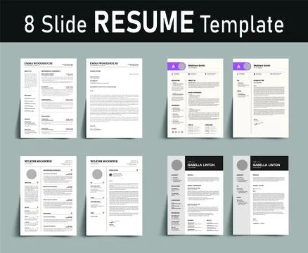 Modern Resume Bundle Template Design with Modern CV and Cover Letter Stock Illustration