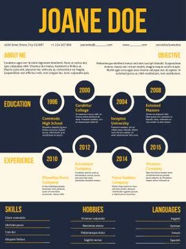 Modern resume cv template with bubble graphic elements Stock Illustration