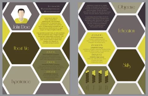 Modern resume design with hexagon theme Stock Illustration