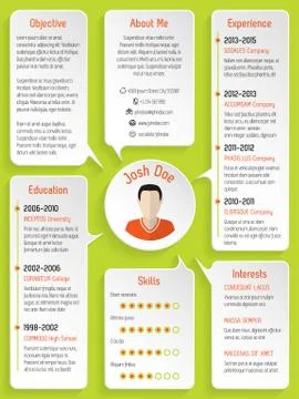 Modern resume design with speech bubbles Stock Illustration