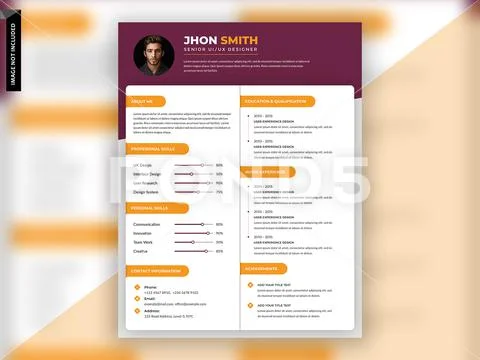Modern resume template design PSD Template