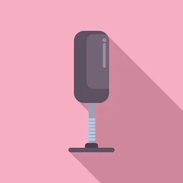 Modern retro microphone on pink background Stock Illustration