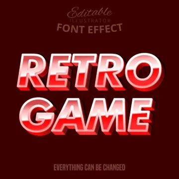 Modern retro script editable typography font effect Stock Illustration