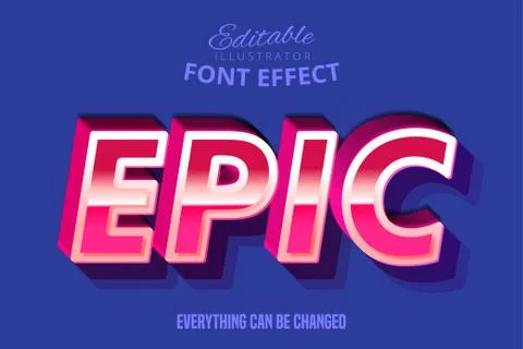 Modern retro script editable typography font effect Stock Illustration