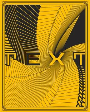 Modern Retro Text Poster Yellow Background Lightning Bolt Art Stock Illustration