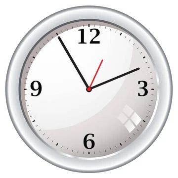 Modern retro wall clock modern wall clock with metal bevel and white face ... Stock Photos