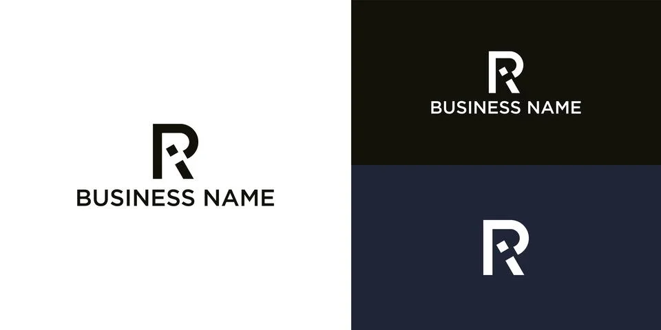 Modern RI Logo Design Creative and Minimalist Style Ilustração Stock